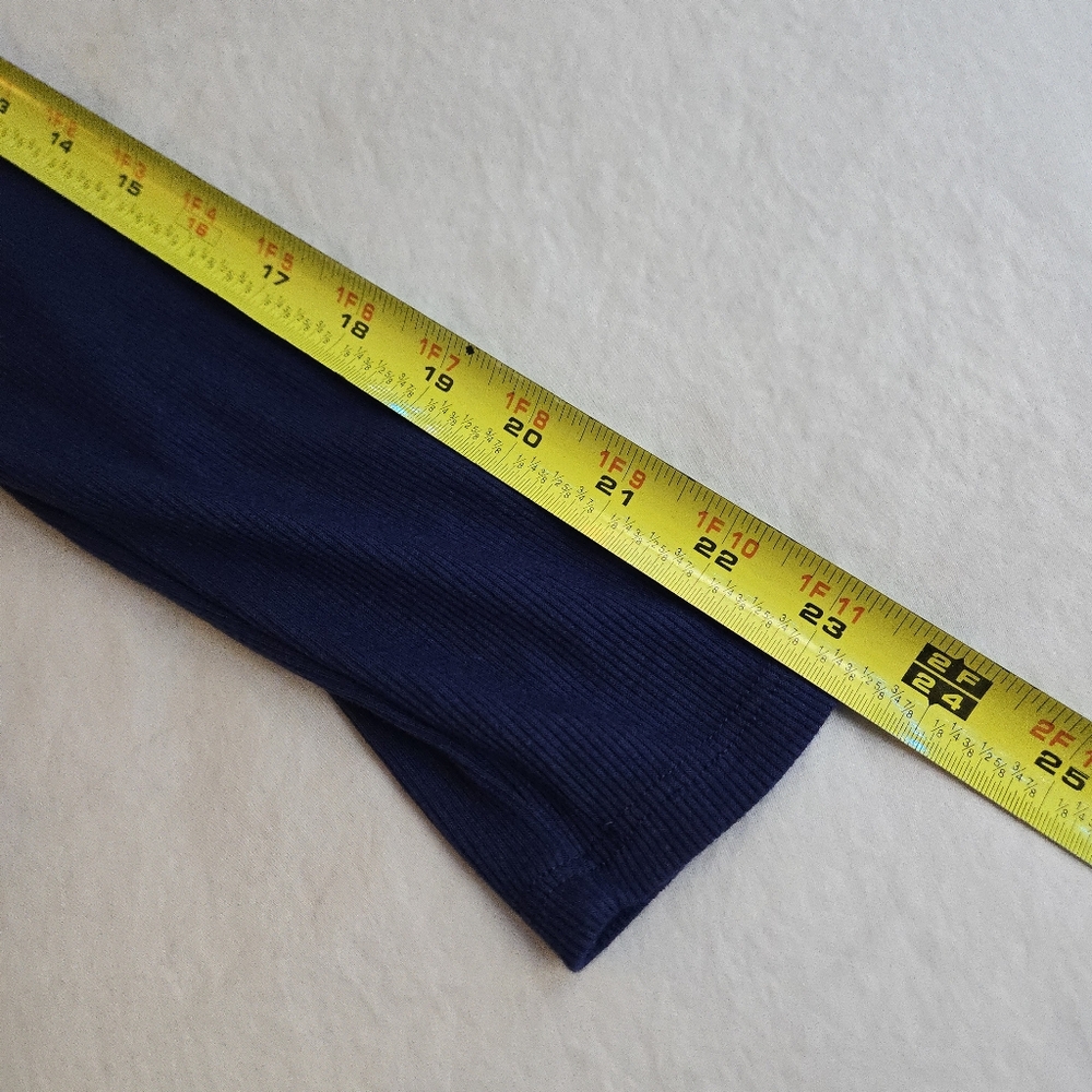 Lulus Connelly Navy Blue Ribbed Long Sleeve Bodycon Midi Dress - Picture 4 of 13